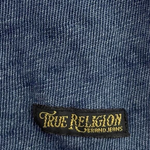 True Religion Henley Shirt Mens XL Blue Long Sleeve Pocket Long Sleeve - Picture 9 of 13